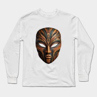 ethnic wooden mask Long Sleeve T-Shirt